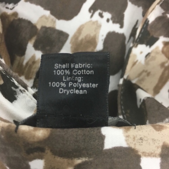 ANN TAYLOR Skirt A Line Flowy Brown Tan Paint Swipe Abstract Neutral Petite 8P - Picture 8 of 9